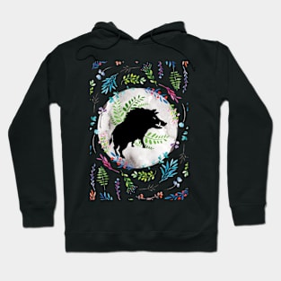 Watercolour Boar and Ferns Hoodie